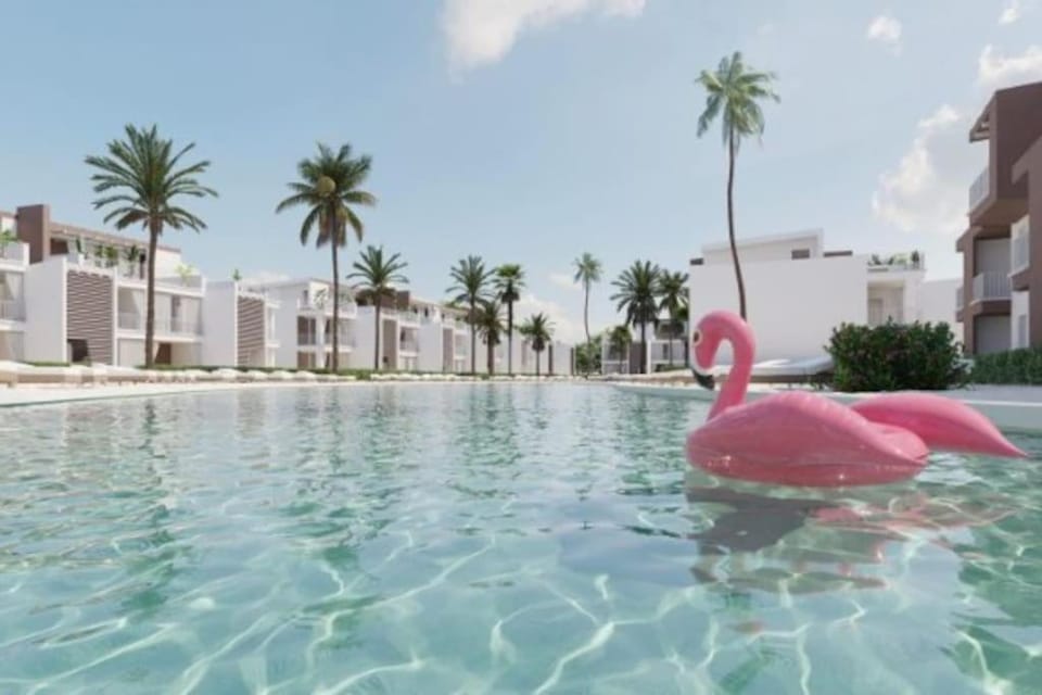 Property building, Pool view, Swimming pool, sunbed