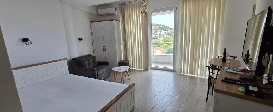 Bed, Living room, Sea view