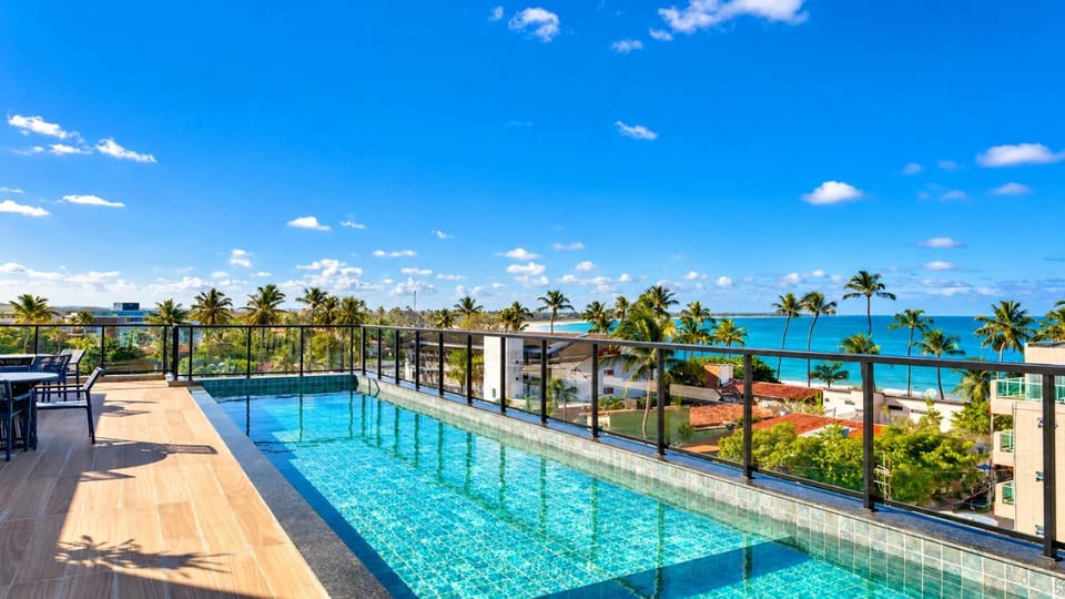 Day, Natural landscape, View (from property/room), Balcony/Terrace, Pool view, Sea view, Swimming pool, sunbed