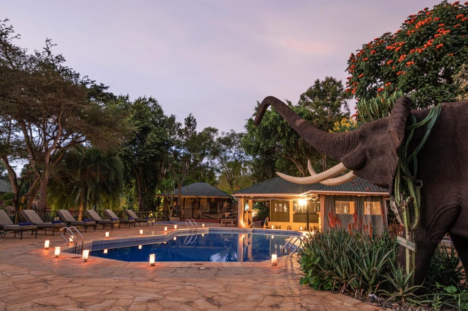 Property building, Natural landscape, Garden view, Pool view