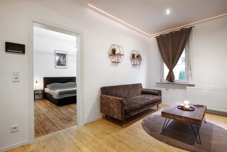 Bed, Living room, Seating area, Bedroom