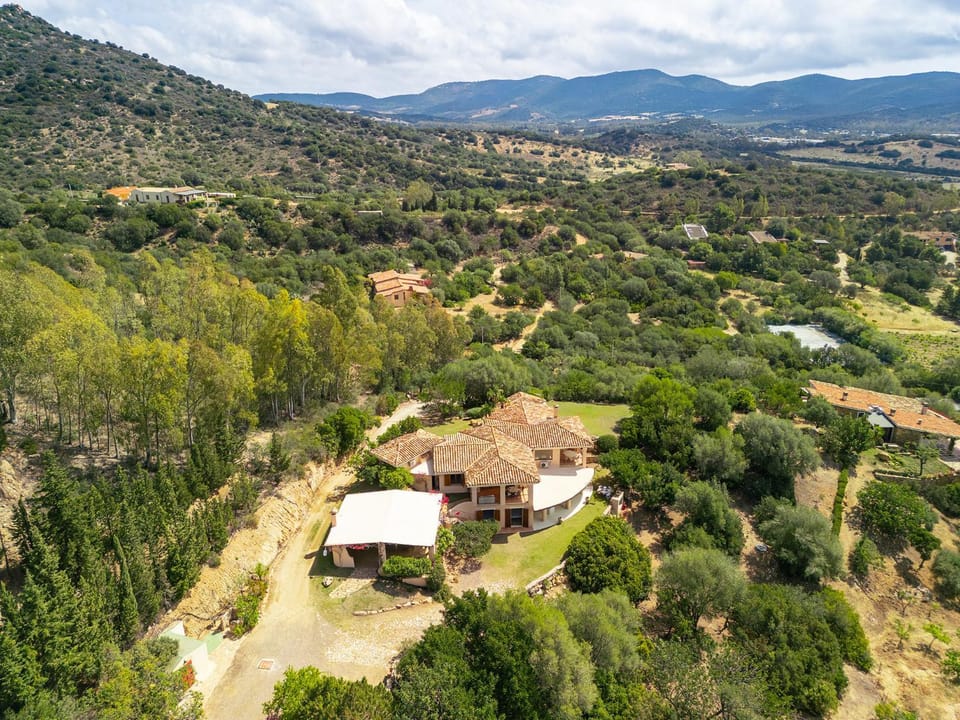 Property building, Spring, Bird's eye view, Mountain view