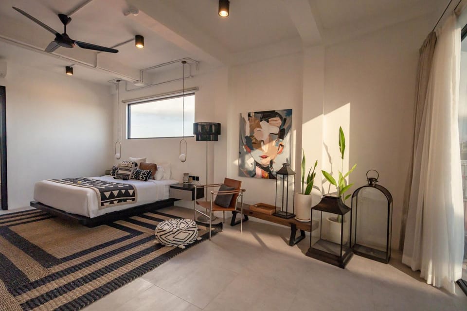 Bed, Photo of the whole room, Bedroom, air conditioner