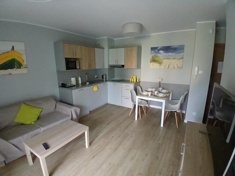Kitchen or kitchenette, Living room, Seating area, oven