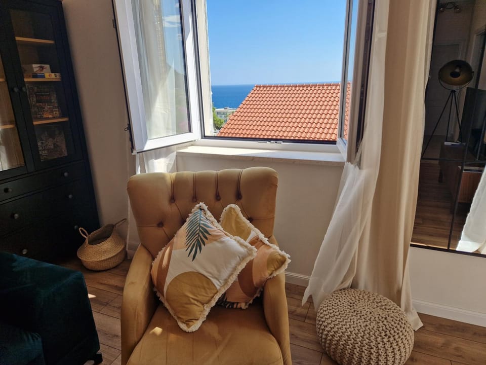 Living room, Seating area, Sea view