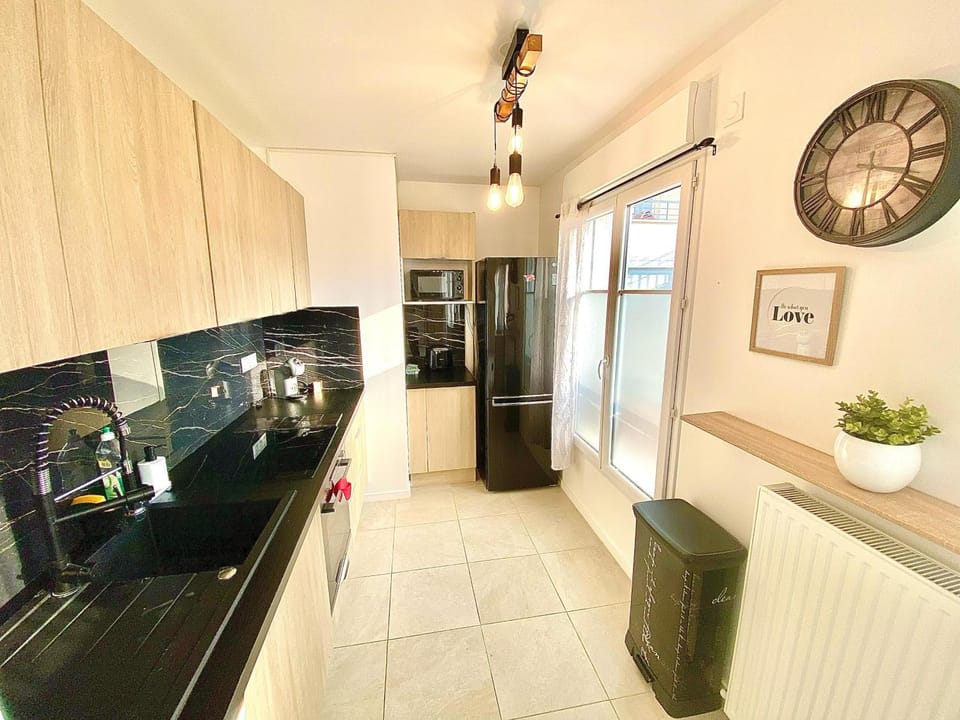 Kitchen or kitchenette, microwave, oven, stove, toaster