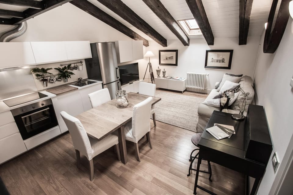 Living room, kitchen