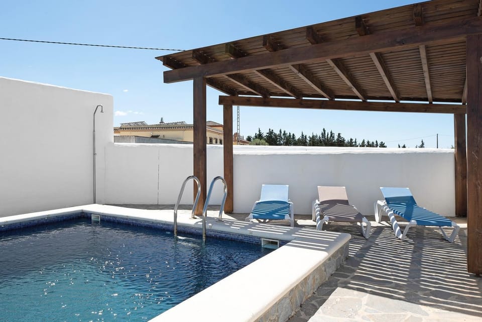 Property building, Living room, Swimming pool