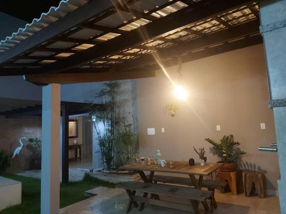 Night, BBQ facilities, Dining area