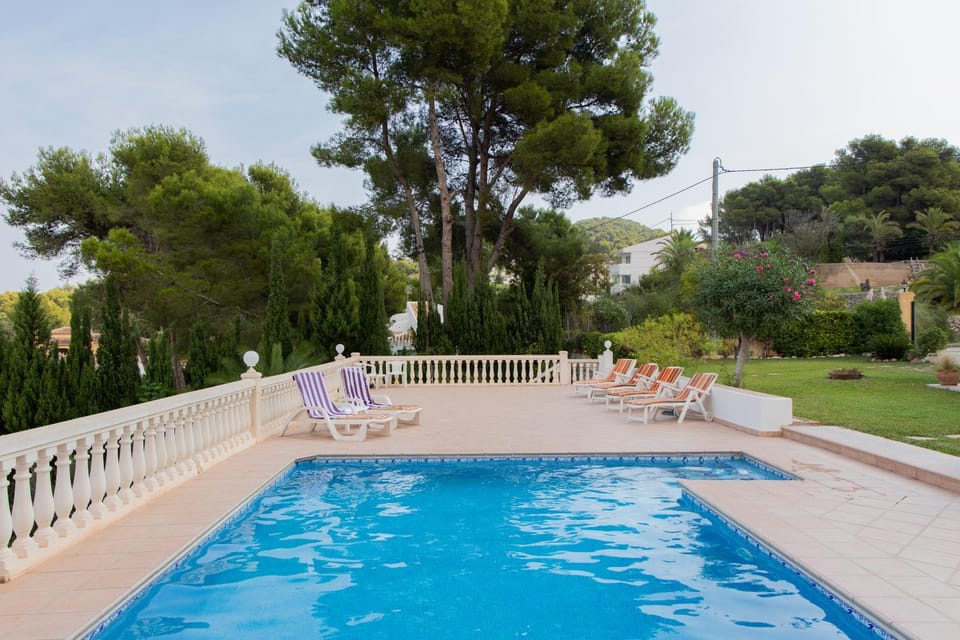 Property building, Living room, Swimming pool