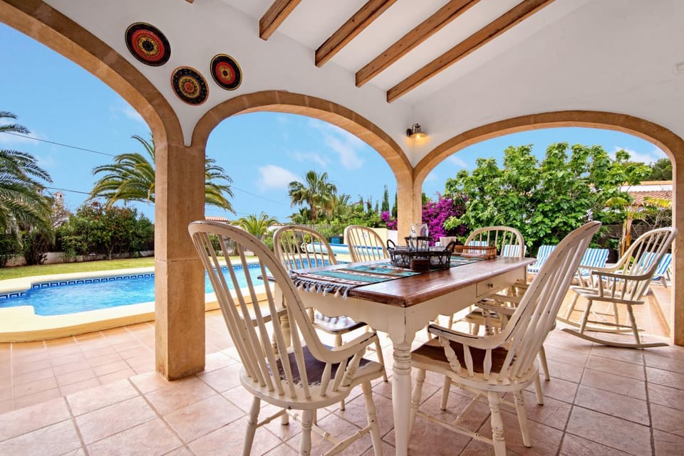 Property building, Living room, Swimming pool
