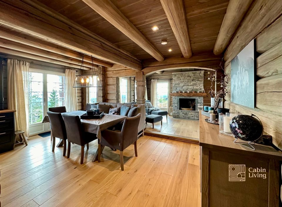 New log cabin with sauna, waxing shed & bench at Sjusjøen Cabin in Innlandet