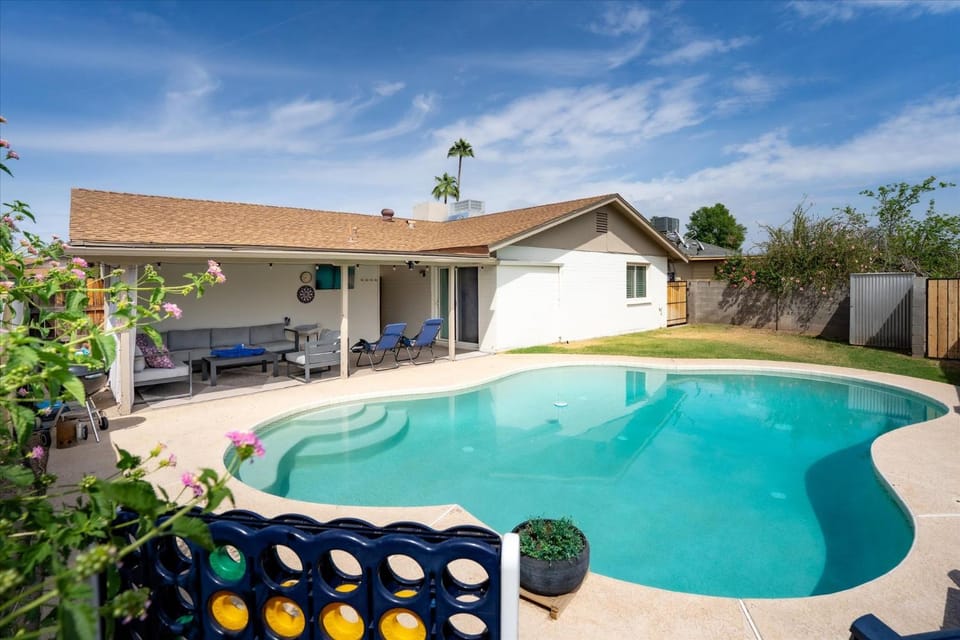 Patio, Children play ground, Garden, Swimming pool, sunbed
