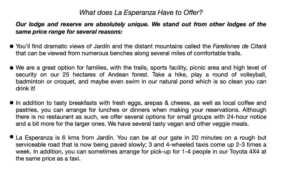 La Esperanza bird Lodge and Reserve Nature lodge in Antioquia