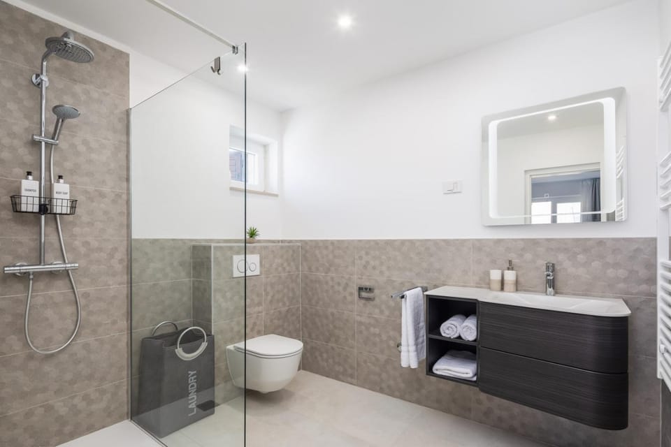 Shower, Toilet, Bathroom, towels