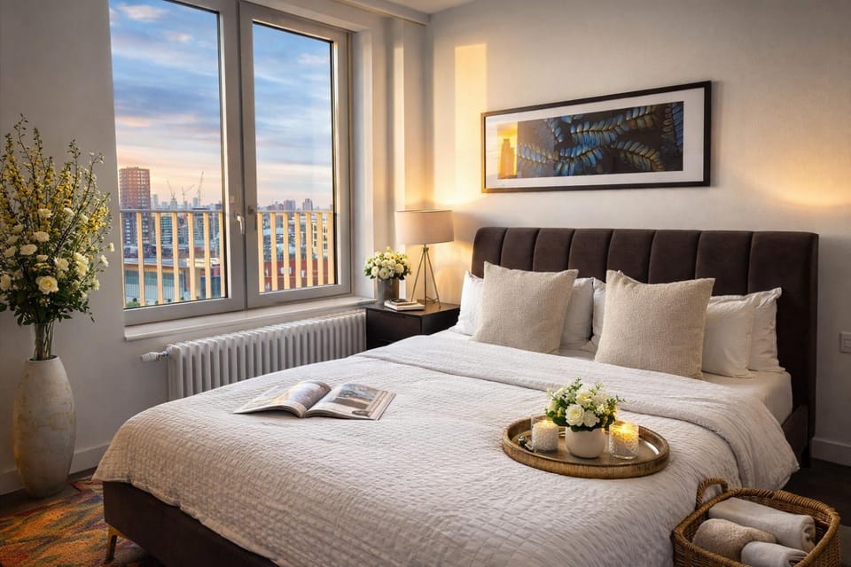 Beautiful view to Canary Wharf , O2 arena , near by London Excel 3-beds Apartment in London