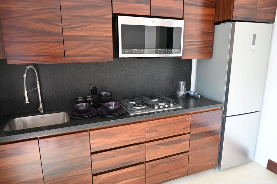 Kitchen or kitchenette, minibar, stove