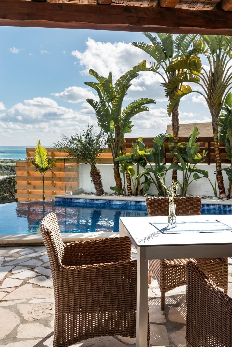 Patio, Natural landscape, View (from property/room), Balcony/Terrace, Pool view, Sea view, Swimming pool