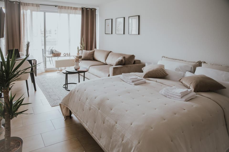 Bed, Living room, Photo of the whole room, Seating area