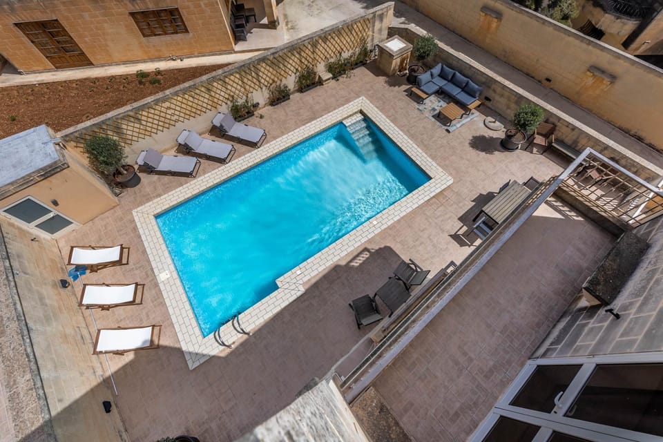 Property building, Patio, Day, View (from property/room), Balcony/Terrace, Seating area, Pool view, Swimming pool, sunbed