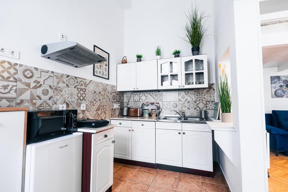 Kitchen or kitchenette, minibar, stove