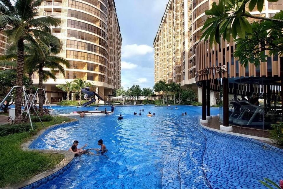Property building, Aqua park, Swimming pool, sunbed