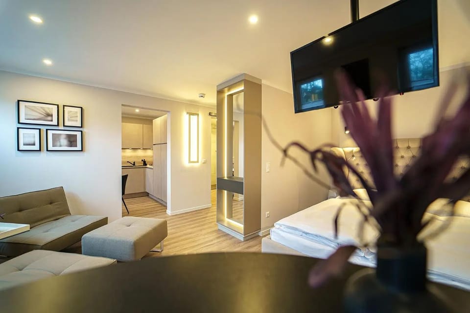 Bed, TV and multimedia, Seating area