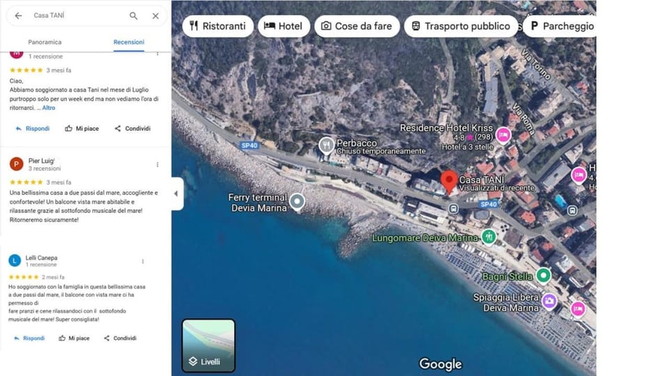 Casa Vacanze TANI' Intero appartamento sul mare Apartment in Deiva Marina