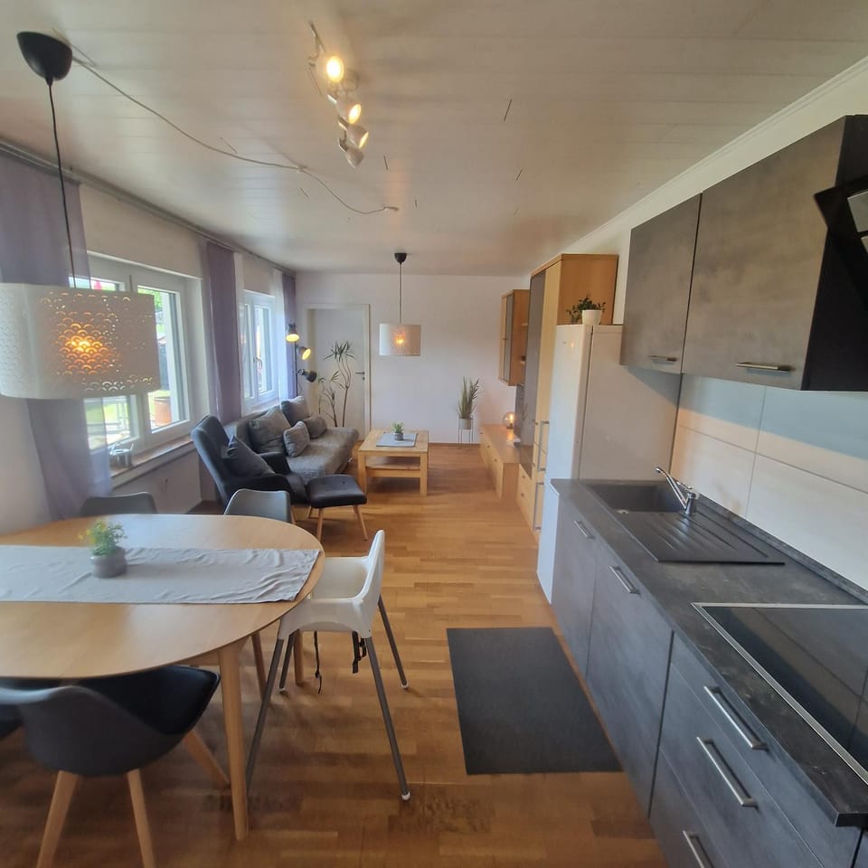 Kitchen or kitchenette, Living room, Dining area