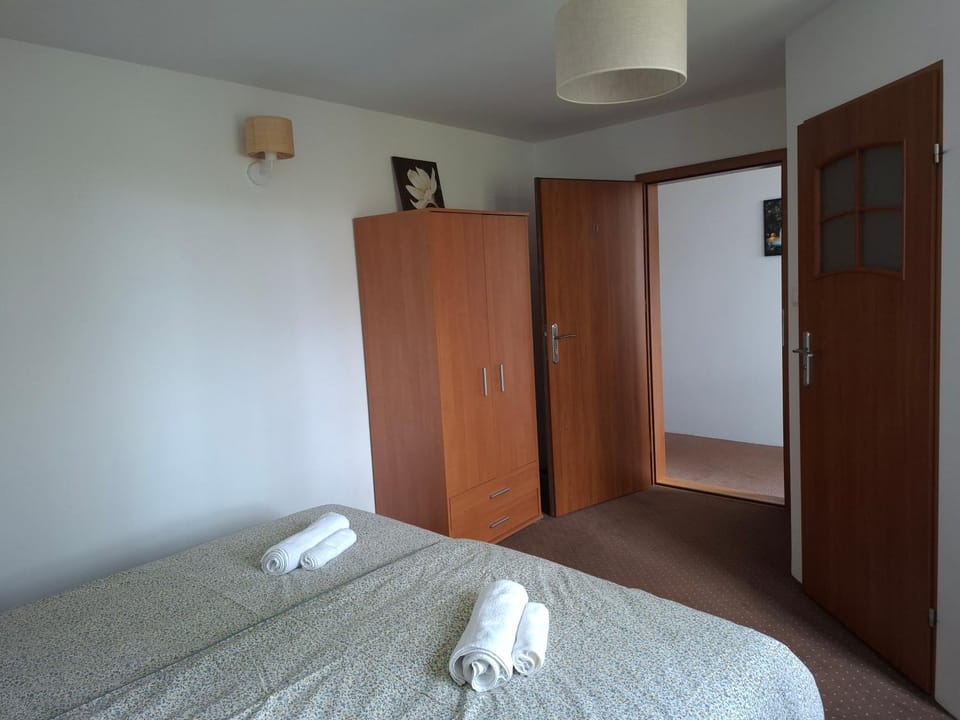 Bed, Photo of the whole room, Bedroom, towels, wardrobe