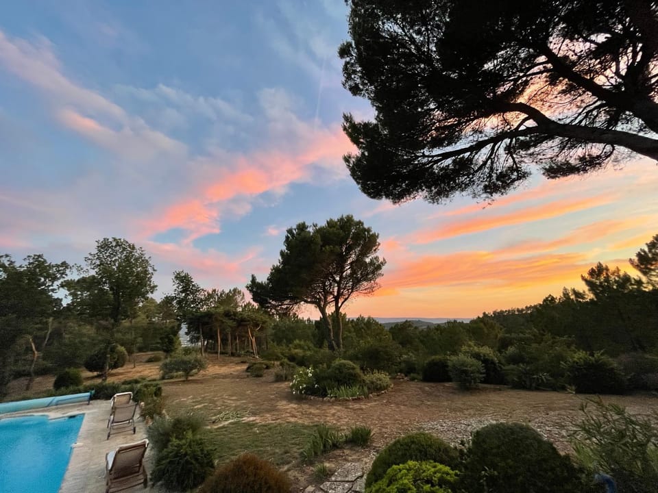 Garden view, Sunset