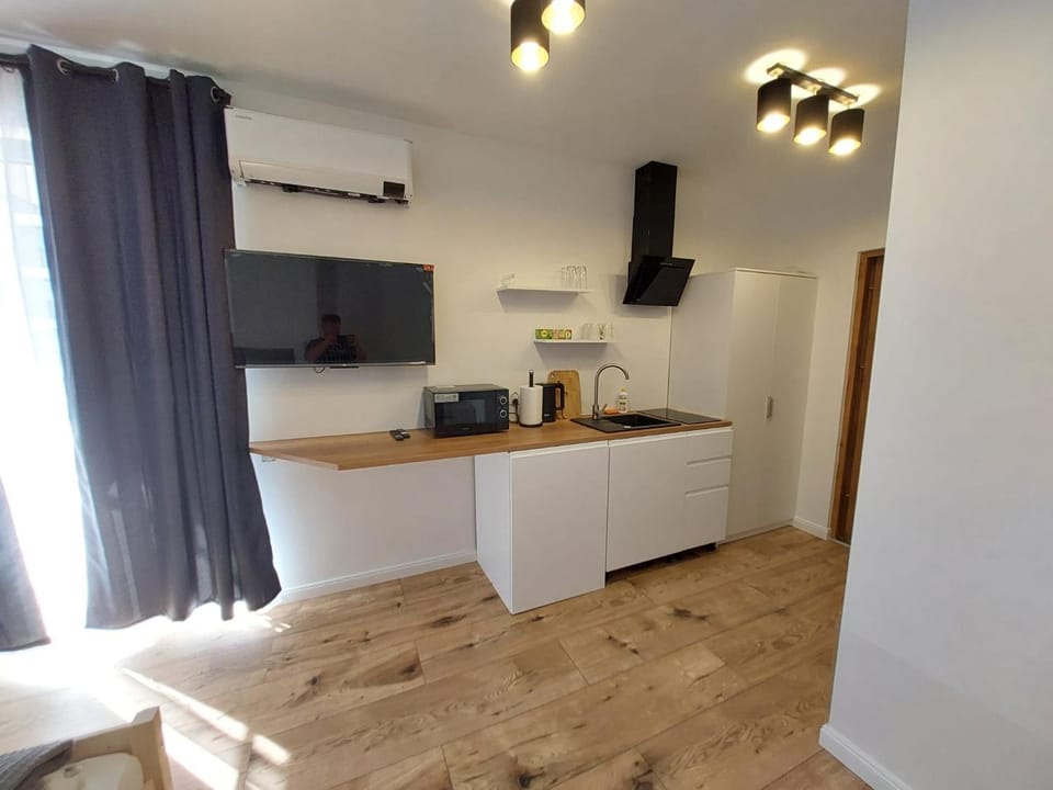 TV and multimedia, Kitchen or kitchenette, microwave, oven, stove, kitchen, air conditioner