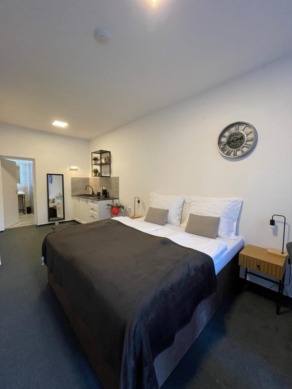 Bed, Kitchen or kitchenette, Photo of the whole room, kitchen