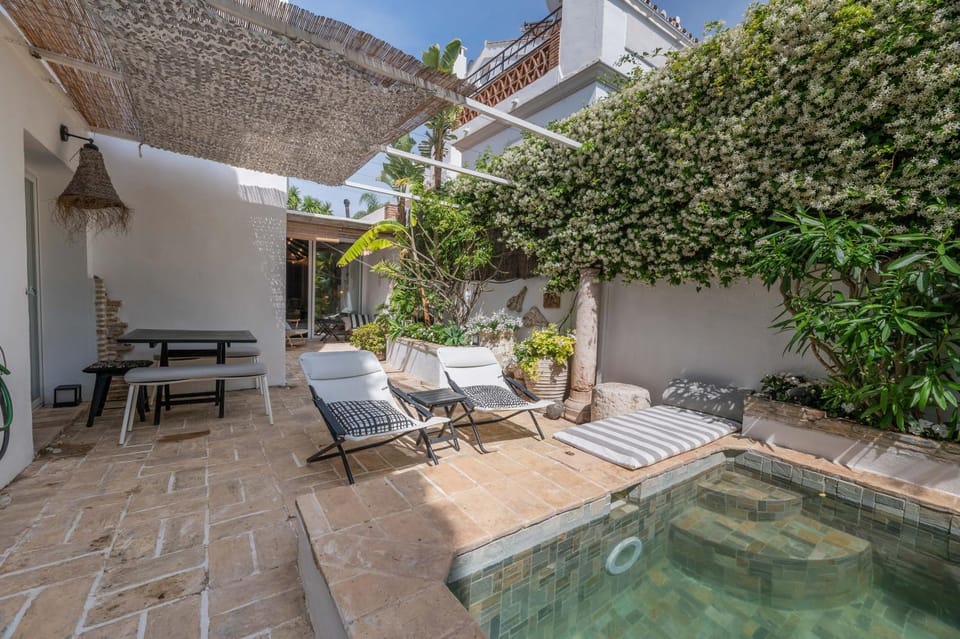 Property building, Living room, Swimming pool