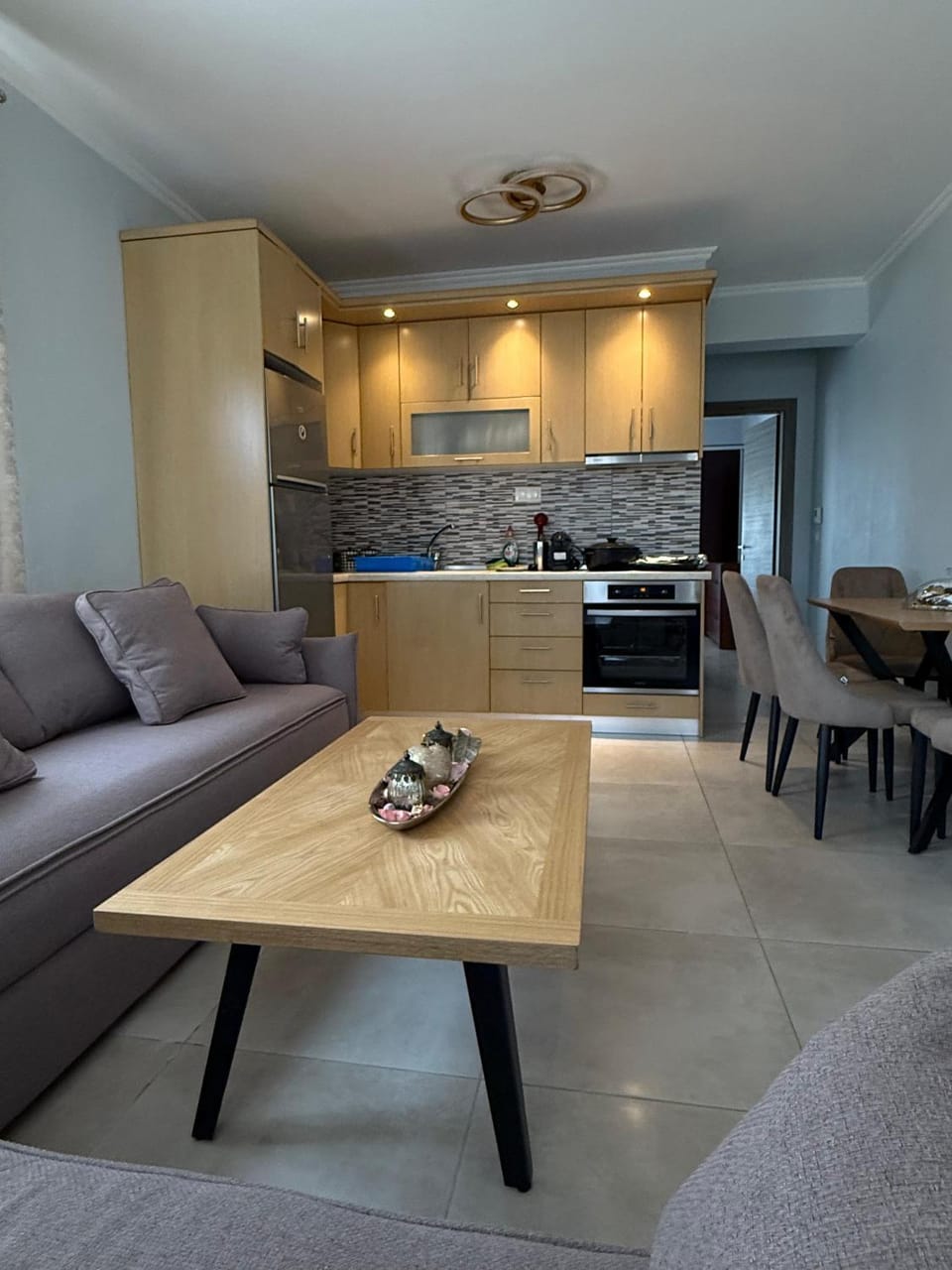 Kitchen or kitchenette, Living room, Seating area, Dining area, minibar, pet friendly, stove