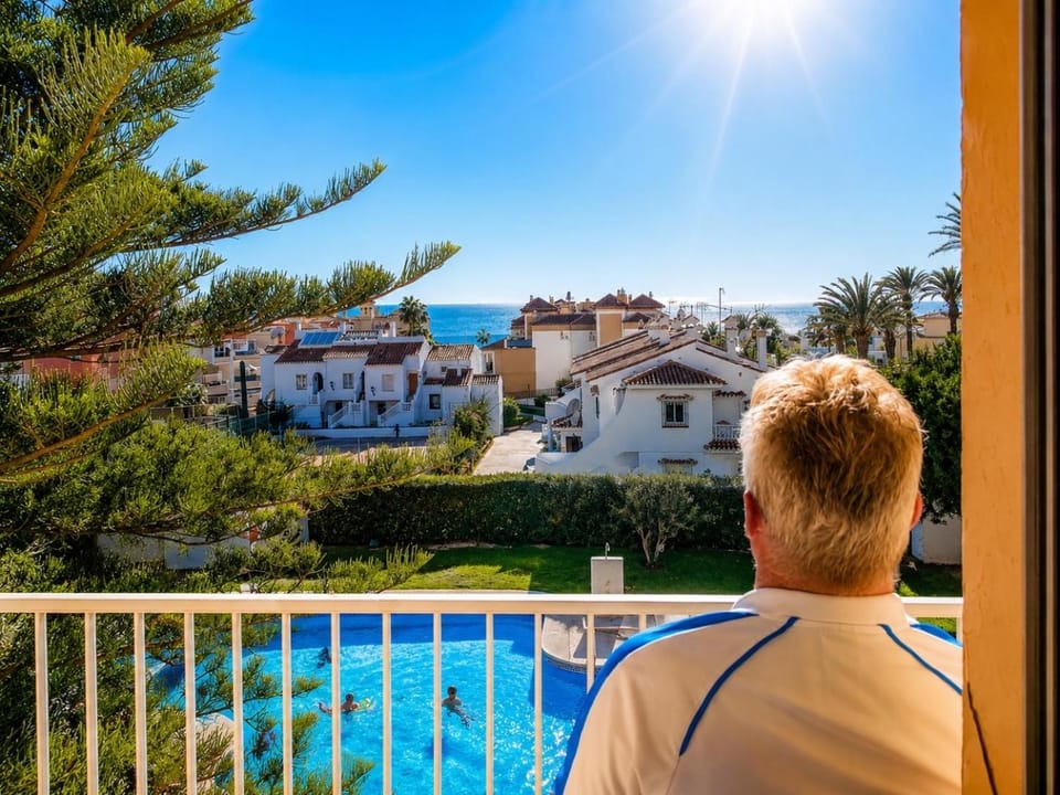 Day, People, Natural landscape, View (from property/room), Balcony/Terrace, Pool view, Swimming pool
