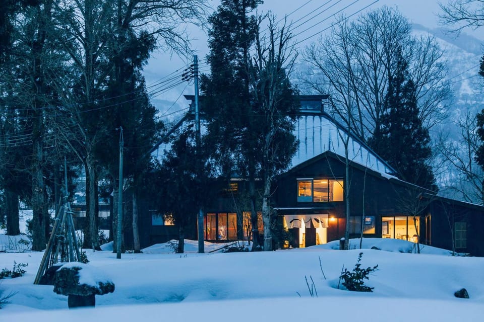 Property building, Night, Winter