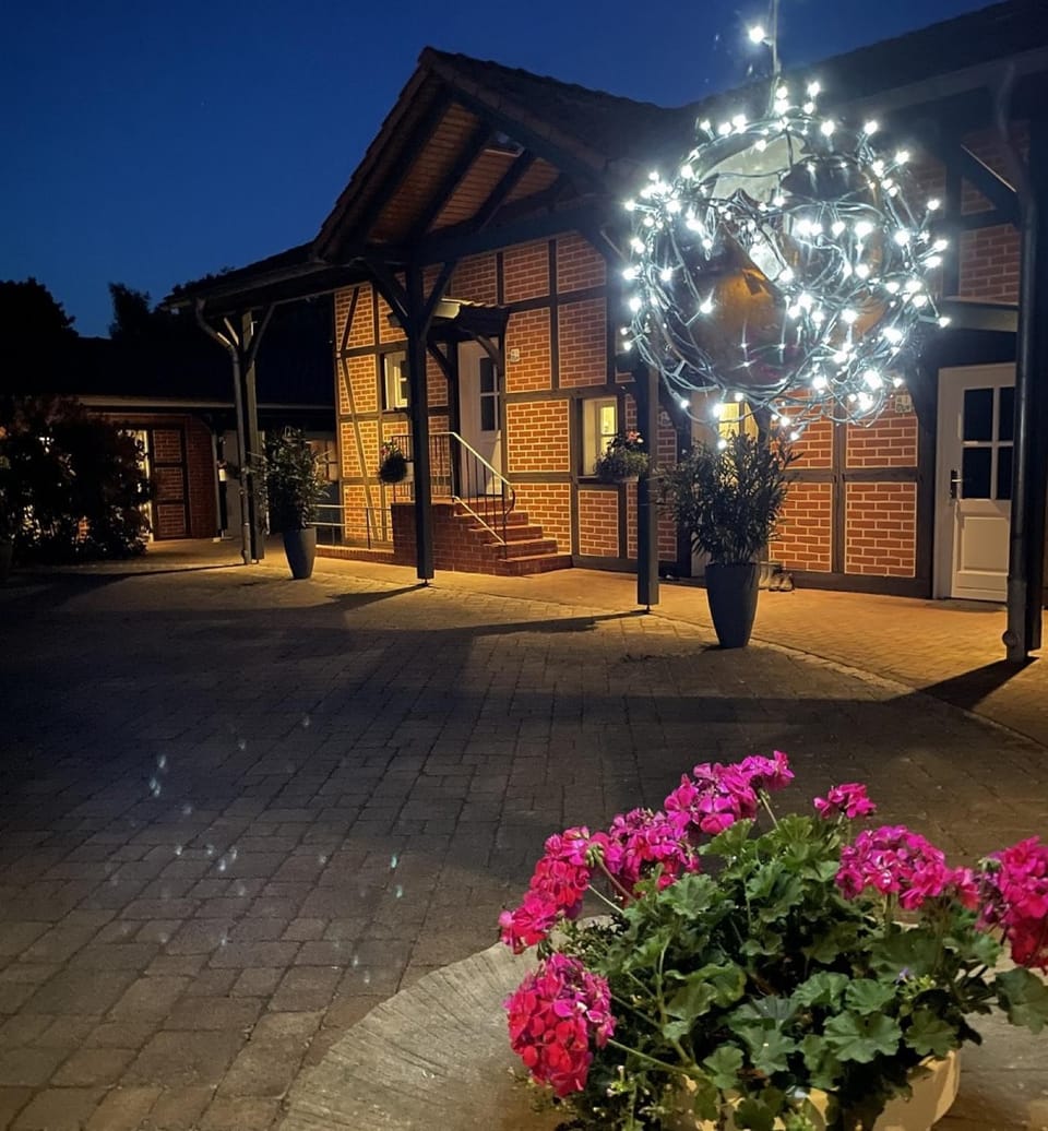 Property building, Patio, Night