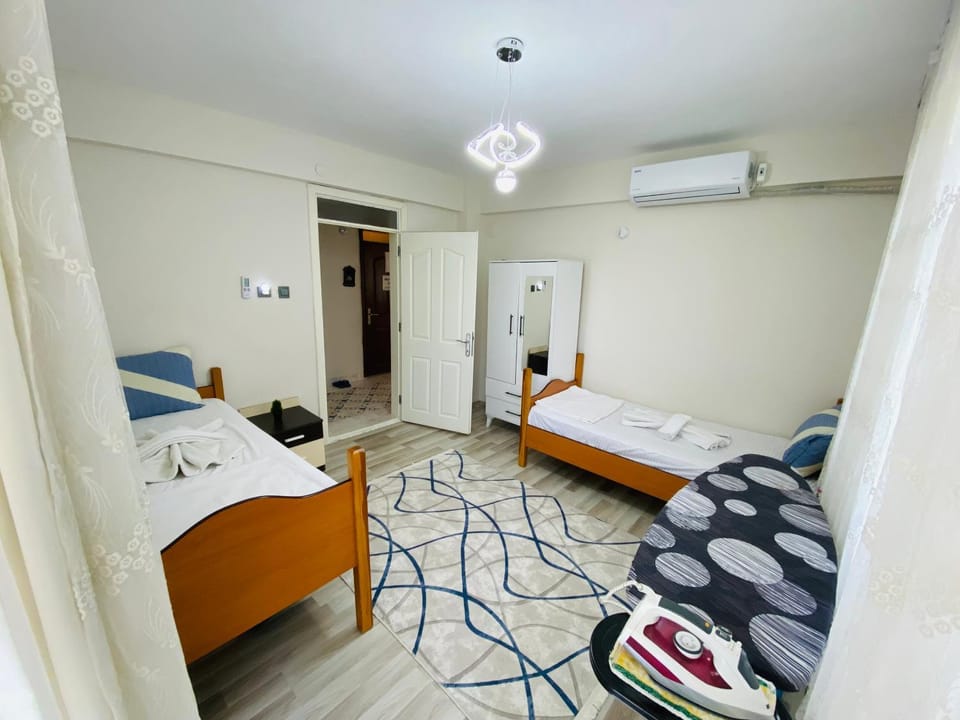 Bed, Photo of the whole room, Bedroom, flat iron, wardrobe, air conditioner