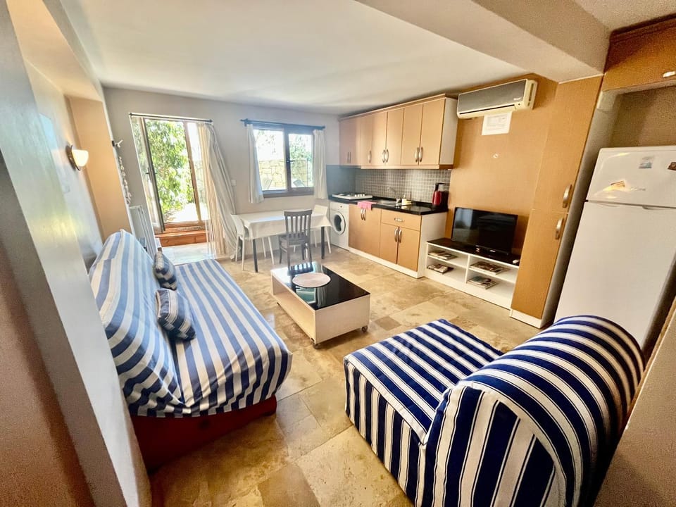 Kitchen or kitchenette, Living room, Seating area