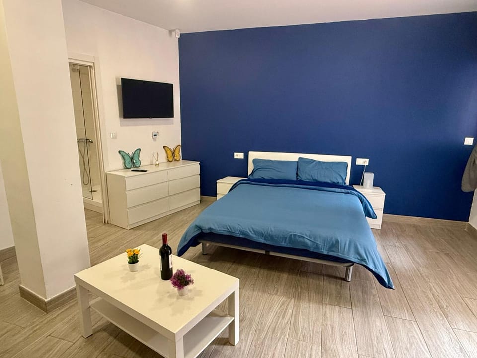 Bed, TV and multimedia, Photo of the whole room, Bedroom