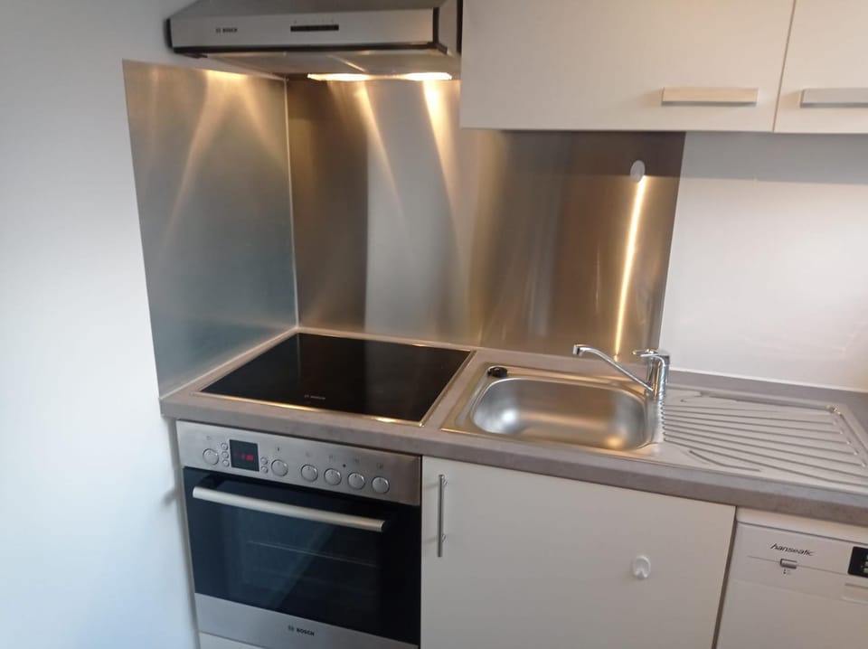 Kitchen or kitchenette, oven, stove