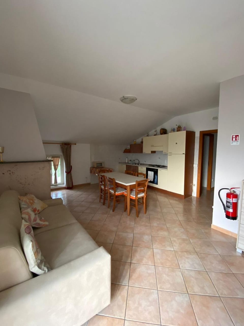 Living room, kitchen