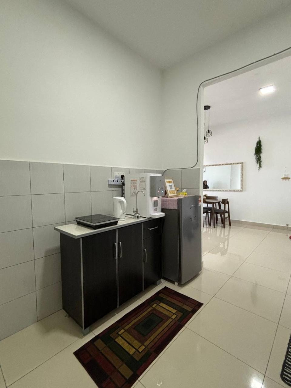 Kitchen or kitchenette, hair dresser