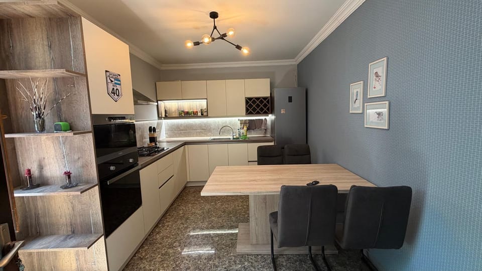 Kitchen or kitchenette, Dining area, oven, stove