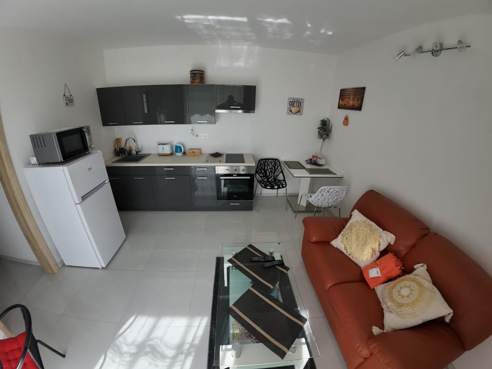 BBQ facilities, Kitchen or kitchenette, Living room, Photo of the whole room, Seating area, furniture, microwave, oven