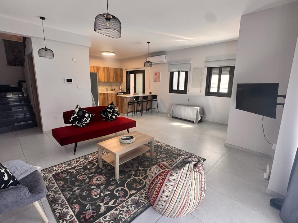 Living room, kitchen