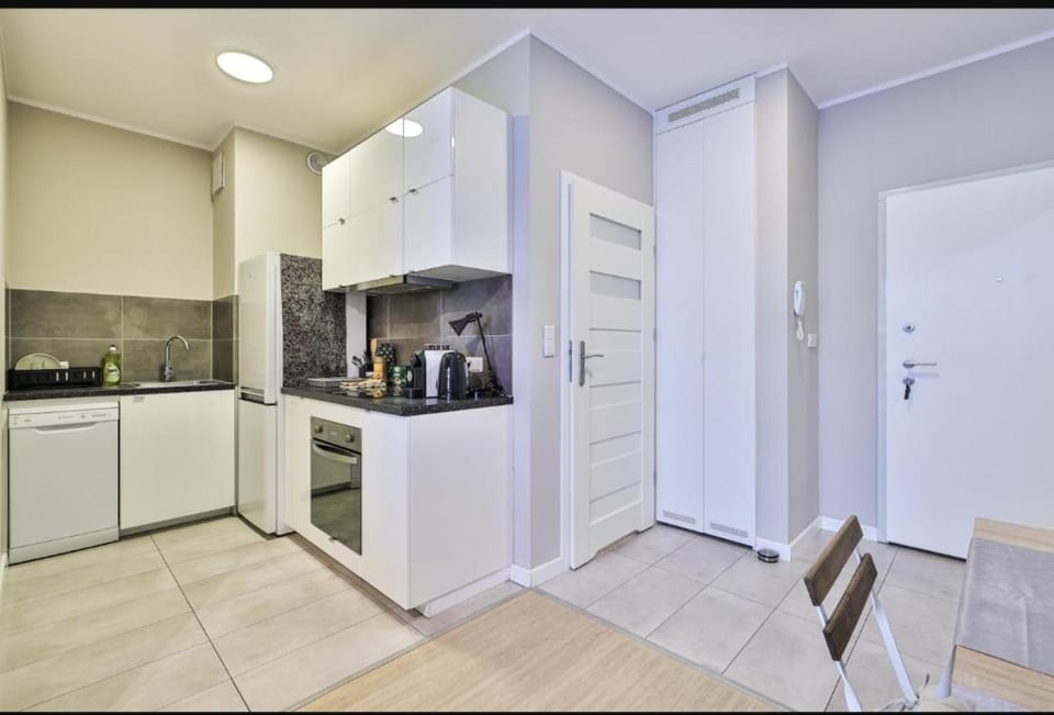 Kitchen or kitchenette, dishwasher, stove