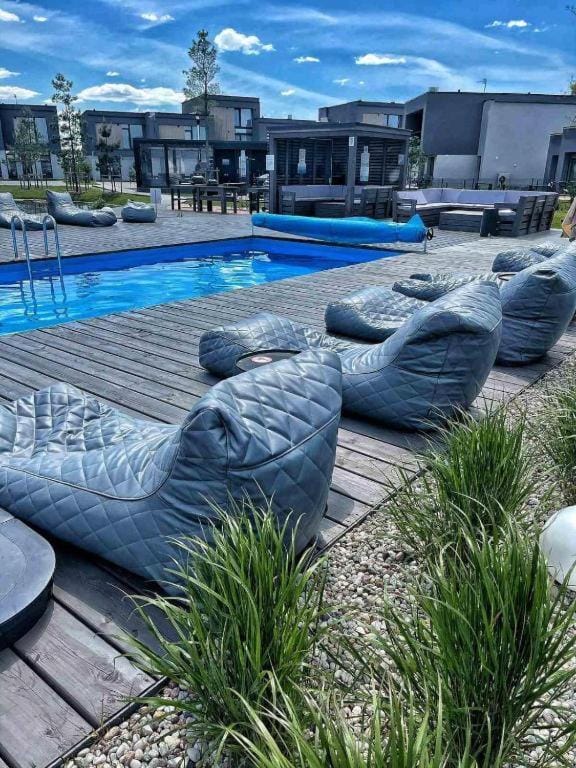 Property building, Pool view, Swimming pool, sunbed