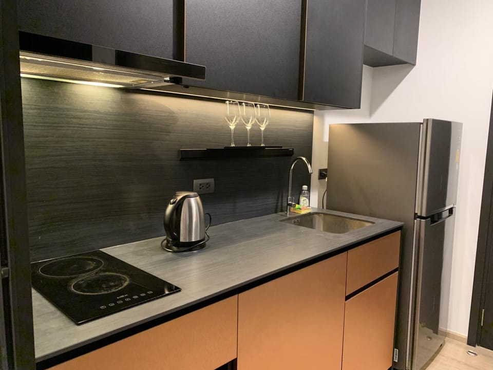 Coffee/tea facilities, Kitchen or kitchenette, minibar, stove